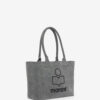 Yenky Zipped Washed Cotton Logo Tote Bag