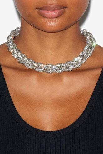Yua Braided Rhinestone Choker