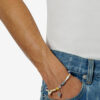 Yulian Stone, Wood, and Pendant Bracelet