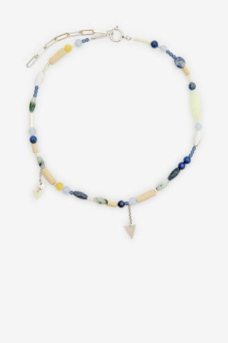 Yulian Stone, Wood, and Pendant Necklace