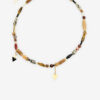 Yulian Stone, Wood, and Pendant Necklace