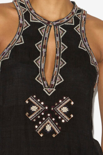 Zahara Embroidered Matka Silk Top