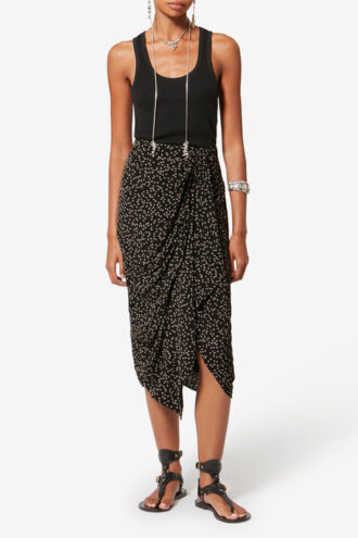 Zaine Flowing Origami Print Skirt