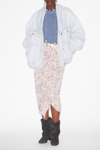 Zaine Printed Draped Skirt