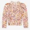 Zarga Pleated Blouse in Printed Silk