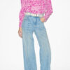 Zarga Pleated Blouse in Printed Silk