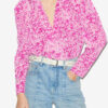 Zarga Pleated Blouse in Printed Silk