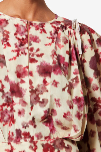 Zarga Short Printed Stretch Silk Top