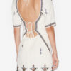 Zatini Short Open Back Embroidered Gauze Dress