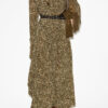 Zeidi Draped Leopard Print Dress