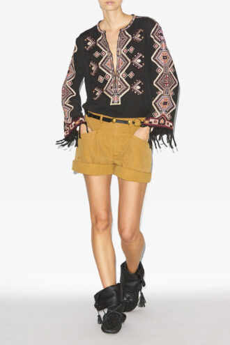 Zelda Embroidered Matka Silk Blouse