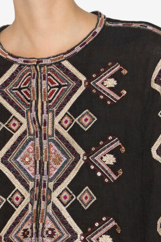Zelda Embroidered Matka Silk Blouse