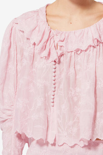 Zelly Frilly Floral Cotton and Silk Top