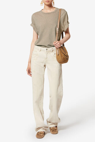 Zewel Striped Cotton and Linen T-Shirt