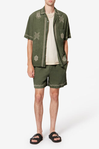 Zilan Embroidered Cotton Gauze Shorts
