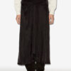 Zoan Gathered Satin Midi Skirt