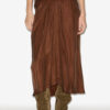 Zoan Gathered Satin Midi Skirt