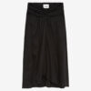 Zoan Gathered Satin Midi Skirt
