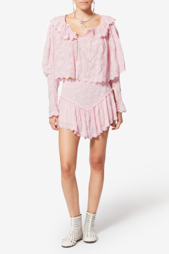 Zoelia Embroidered Silk and Cotton Shorts