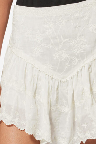 Zoelia Embroidered Silk and Cotton Shorts