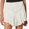 Zoelia Embroidered Silk and Cotton Shorts