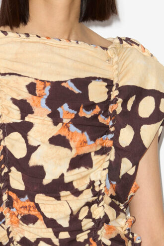 Zohra Printed Woven Jersey Top