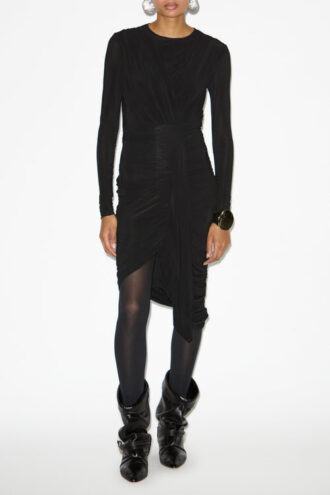 Zorah Draped Dress in Plain-Colored Jersey